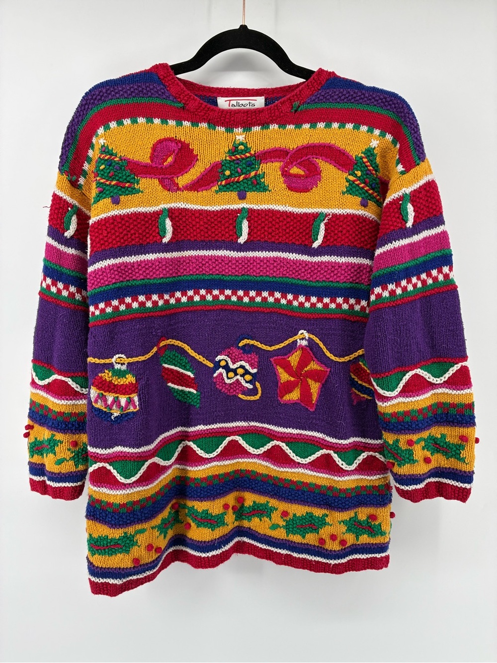 Talbots Handknit Multicolor Christmas Sweater - Women's